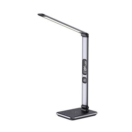 LED Ściemniana lampa biurkowa LED/8,5W/230V z bezprzewodowym ładowaniem srebrna