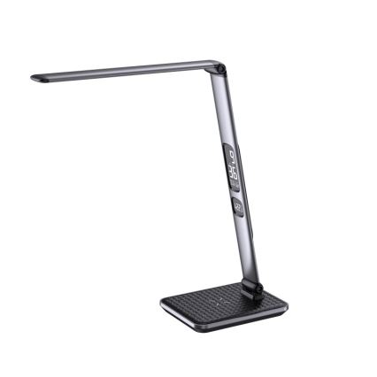 LED Ściemniana lampa biurkowa LED/8,5W/230V z bezprzewodowym ładowaniem srebrna