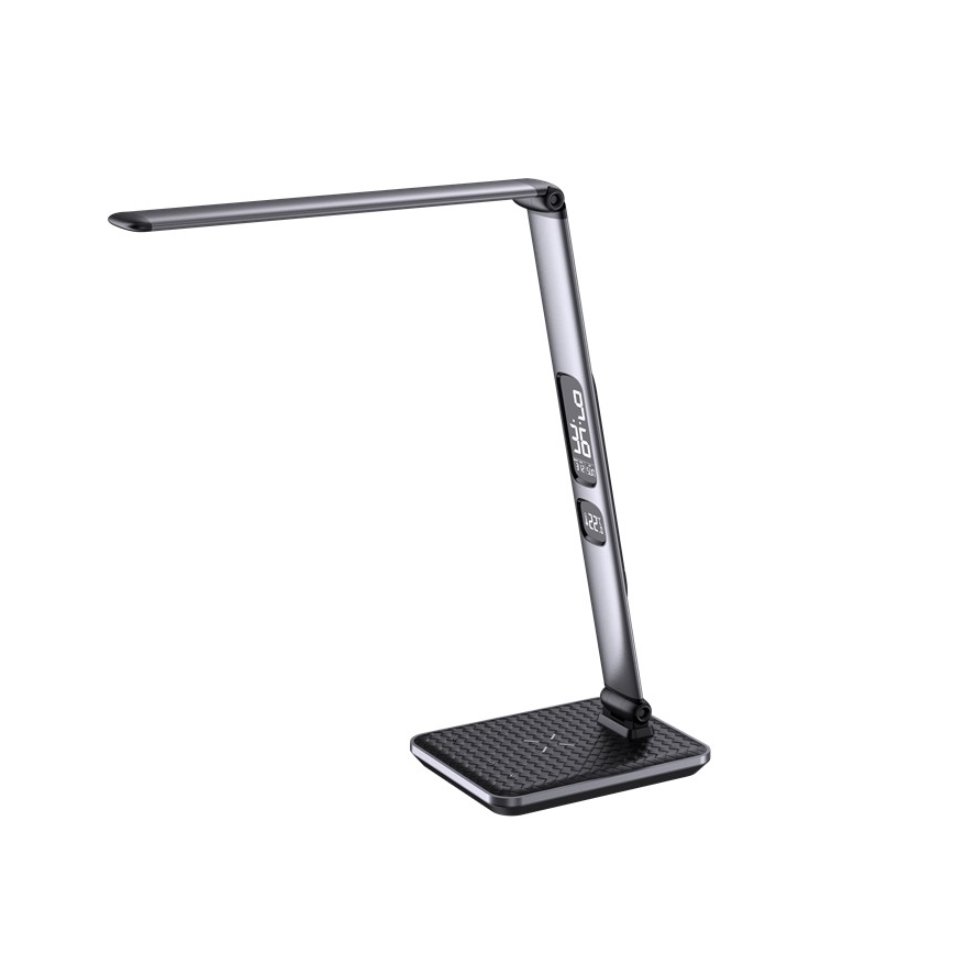 LED Ściemniana lampa biurkowa LED/8,5W/230V z bezprzewodowym ładowaniem srebrna