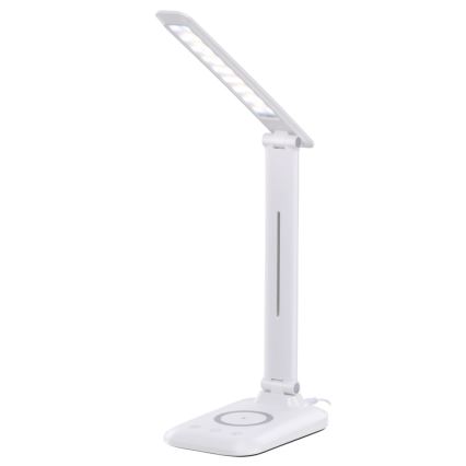 LED ściemnialna lampa biurkowa z bezprzewodowym ładowaniem QI i USB LUMI LED/7W/230V biała