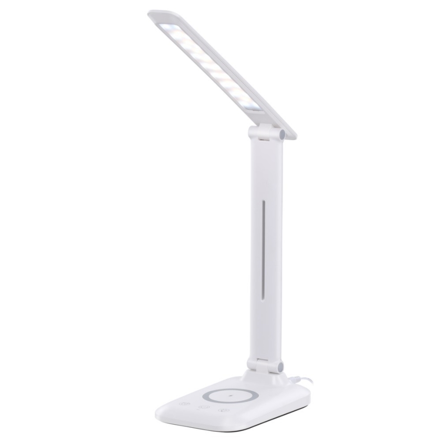 LED ściemnialna lampa biurkowa z bezprzewodowym ładowaniem QI i USB LUMI LED/7W/230V biała