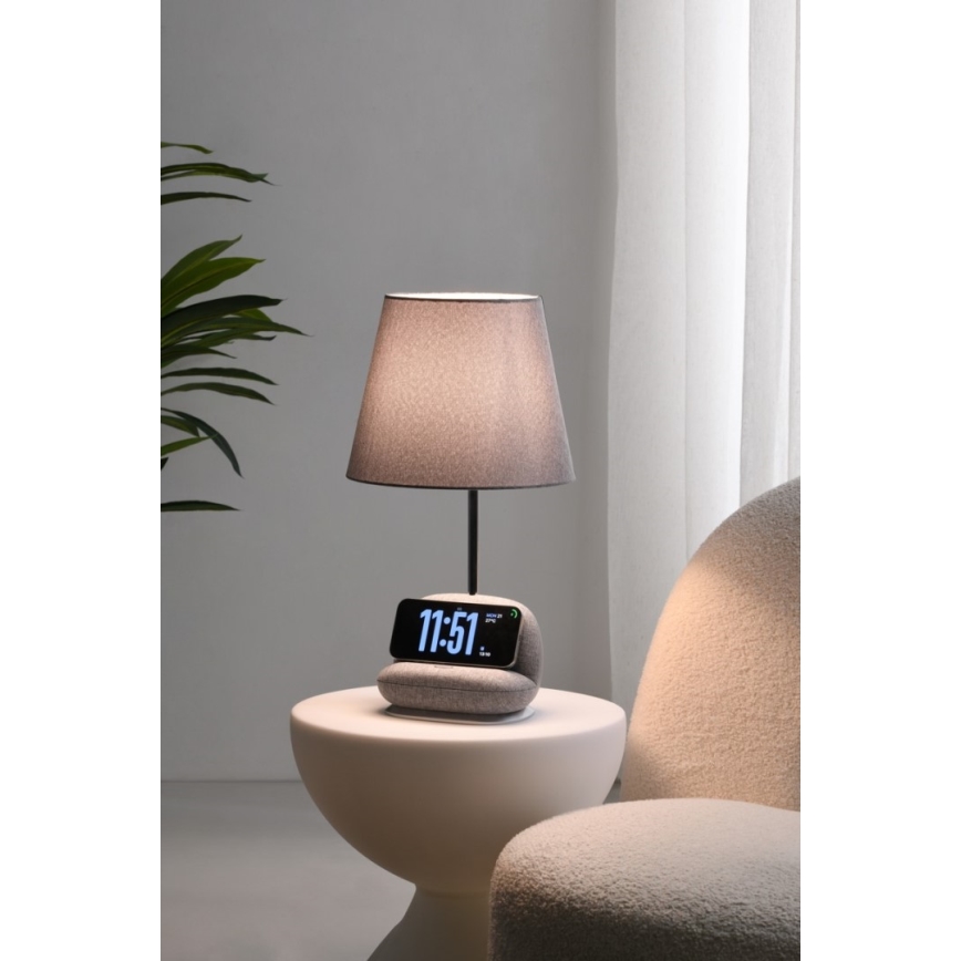 Ściemniana lampa stołowa LED z bezprzewodowym ładowaniem Qi SOFA LED/6W/230V szara