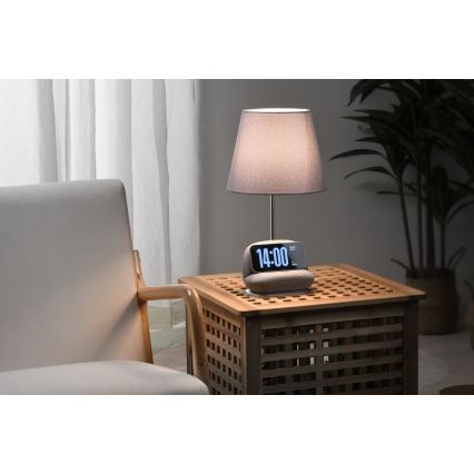 Ściemniana lampa stołowa LED z bezprzewodowym ładowaniem Qi SOFA LED/6W/230V szara