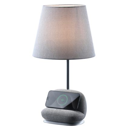 Ściemniana lampa stołowa LED z bezprzewodowym ładowaniem Qi SOFA LED/6W/230V szara