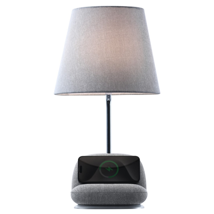 Ściemniana lampa stołowa LED z bezprzewodowym ładowaniem Qi SOFA LED/6W/230V szara