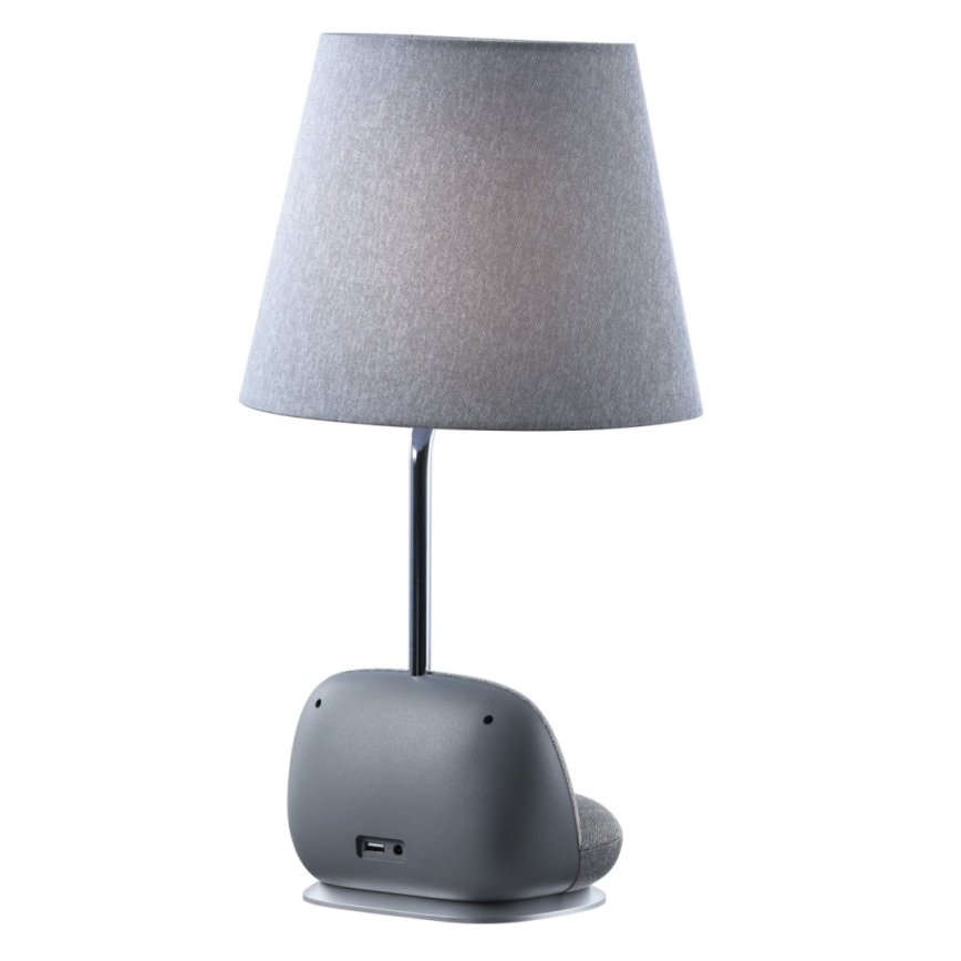 Ściemniana lampa stołowa LED z bezprzewodowym ładowaniem Qi SOFA LED/6W/230V szara