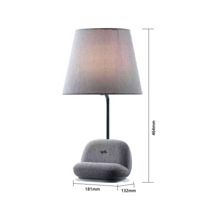 Ściemniana lampa stołowa LED z bezprzewodowym ładowaniem Qi SOFA LED/6W/230V szara