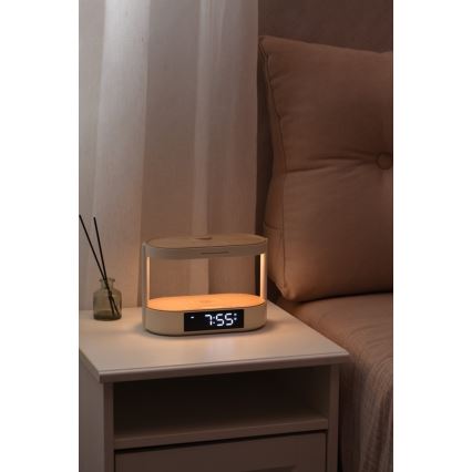 LED ściemnialna lampka biurkowa z budzikiem i ładowaniem TRIPLE DOCK LED/1,5W/5V