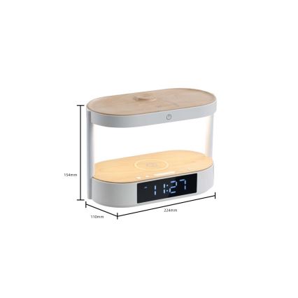 LED ściemnialna lampka biurkowa z budzikiem i ładowaniem TRIPLE DOCK LED/1,5W/5V