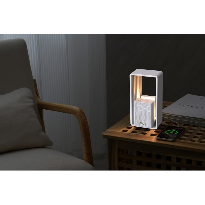 Lampka biurkowa LED z budzikiem i funkcją ładowania CALM LED/3,5W/5V