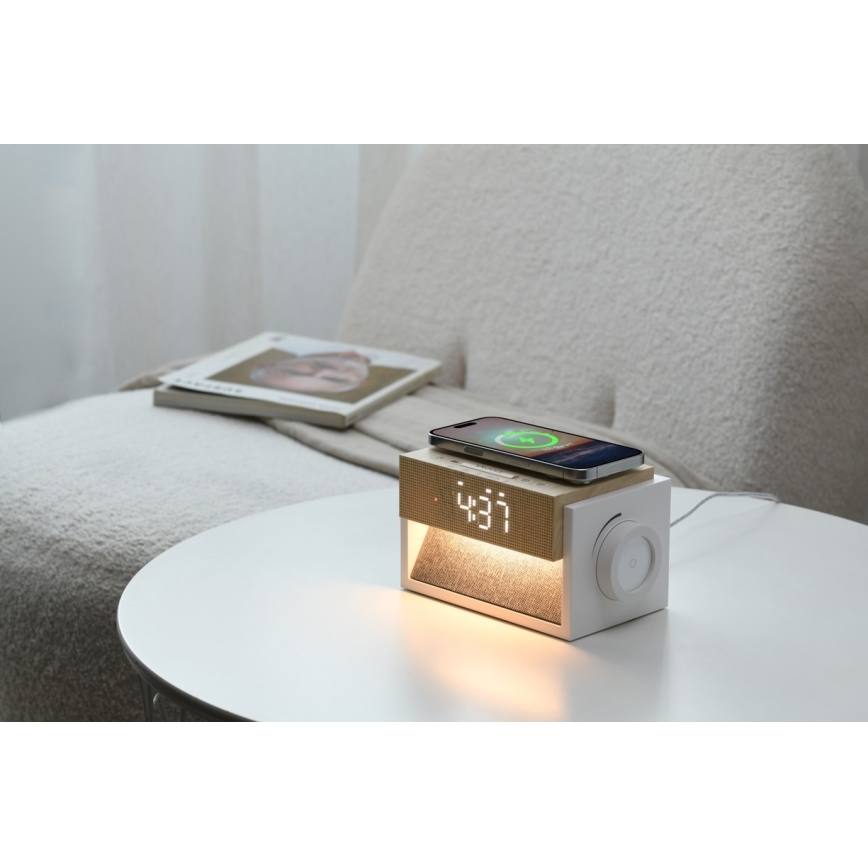 Lampka biurkowa LED z budzikiem i ładowaniem CALM LED/1,2W/5V