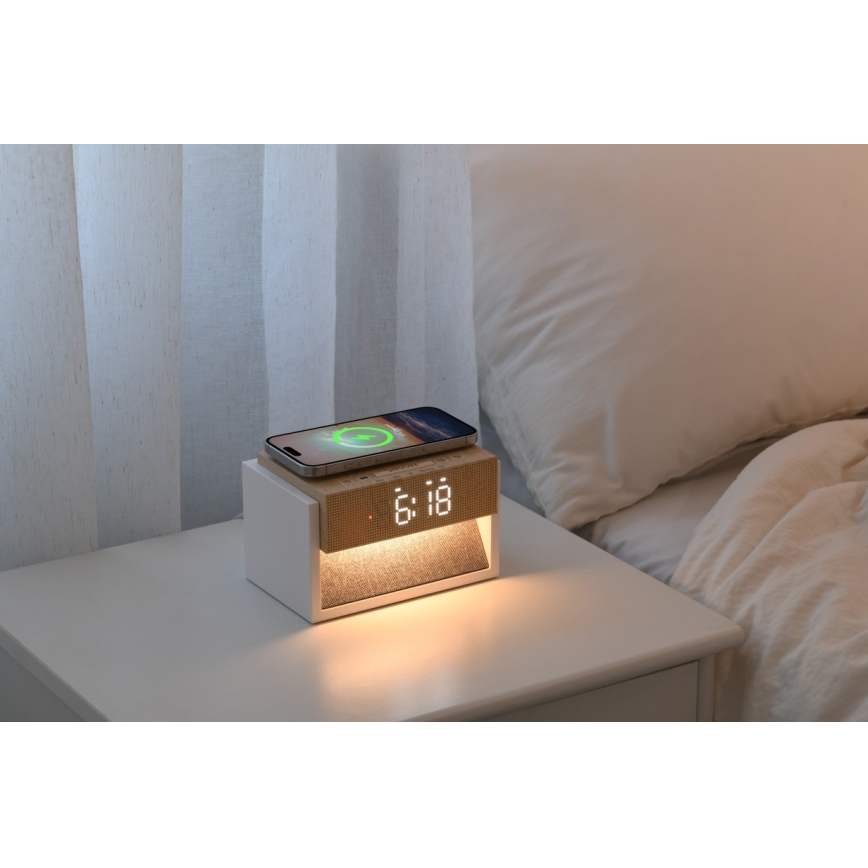 Lampka biurkowa LED z budzikiem i ładowaniem CALM LED/1,2W/5V