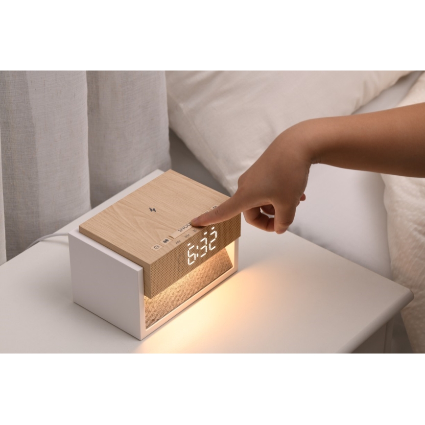 Lampka biurkowa LED z budzikiem i ładowaniem CALM LED/1,2W/5V