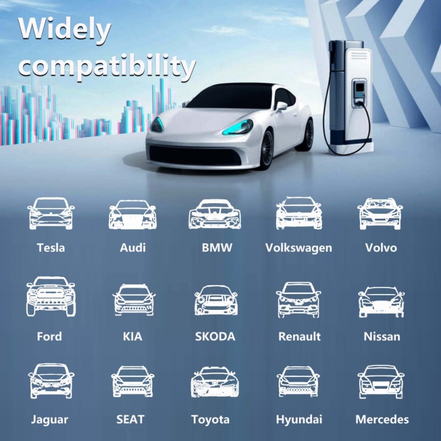 Immax - EV stacja ładowania samochodów elektrycznych AC Type 2 32A/380V 22kW 5m + pokrowiec