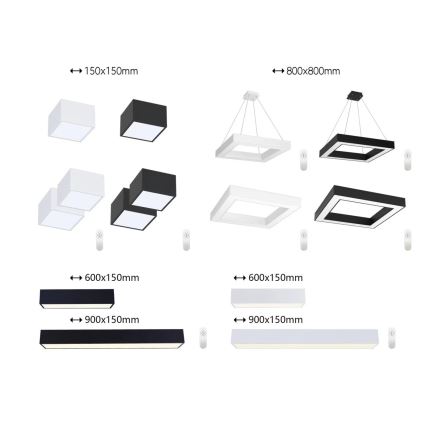Immax NEO 07074-90 - LED Plafon ściemnialny CANTO LED/50W/230V czarny Tuya + pilot zdalnego sterowania