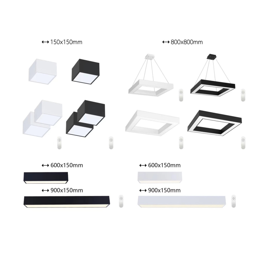 Immax NEO 07074-90 - LED Plafon ściemnialny CANTO LED/50W/230V czarny Tuya + pilot zdalnego sterowania