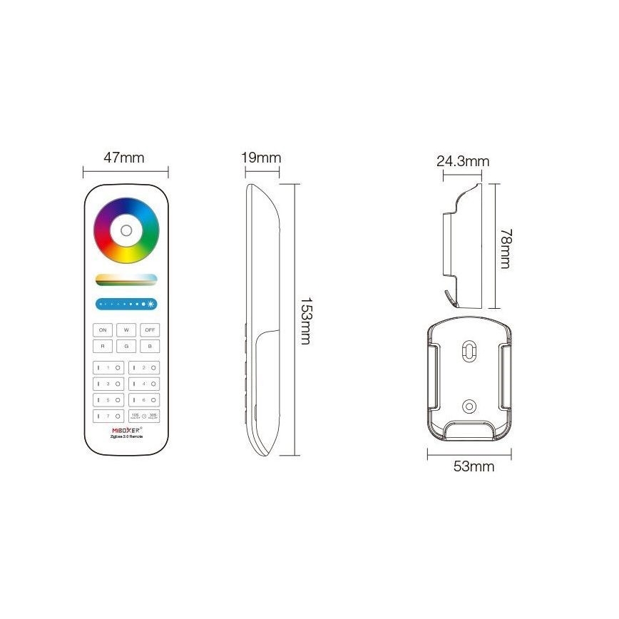 Immax NEO 07087-3 - Uniwersalny pilot zdalnego sterowania RGB+CCT MiBOXER 2xAAA Tuya