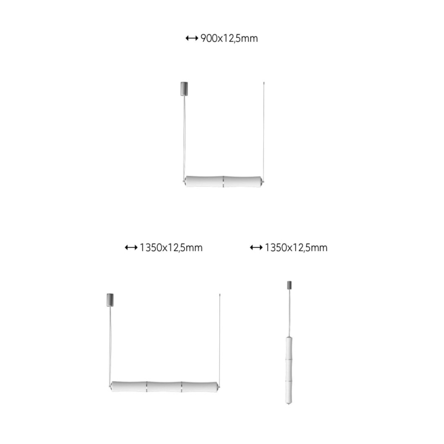 Immax NEO 07103L - Regulowany żyrandol LED na linkach BAMBOOS LED/45W/230V 135 cm Tuya + pilot zdalnego sterowania