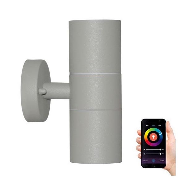 Immax NEO 07118B-2 - LED RGB Zewnętrzna regulowana kinkiet punktowy PARED 2xGU10/5,5W/230V Wi-Fi Tuya IP65