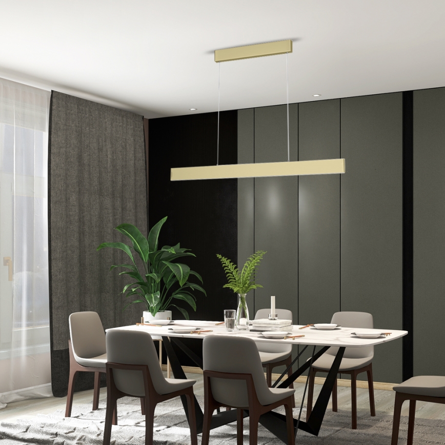 Immax Neo 07128L - LED  Ściemnialny żyrandol na lince LISTON złoty LED/18W/230V ZigBee + pilot zdalnego sterowania Tuya