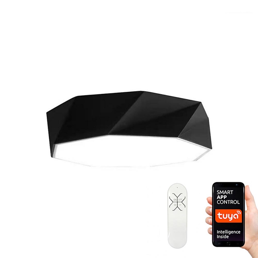 Immax NEO 07130-B40 - LED SMART Plafon ściemnialny DIAMANTE czarny LED/31W/230V + pilot zdalnego sterowania 40cm Tuya ZigBee