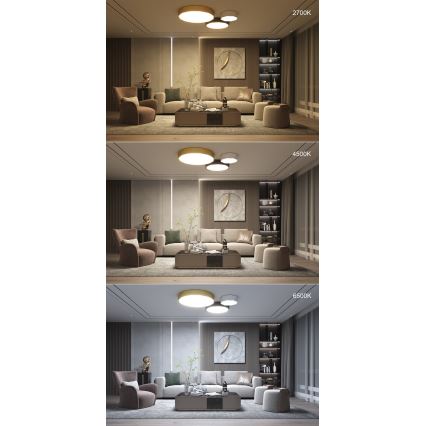 Immax NEO 07130-B60 - LED SMART Plafon ściemnialny DIAMANTE czarny LED/43W/230V + pilot zdalnego sterowania 60cm Tuya ZigBee