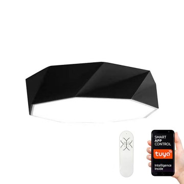 Immax NEO 07130-B60 - LED SMART Plafon ściemnialny DIAMANTE czarny LED/43W/230V + pilot zdalnego sterowania 60cm Tuya ZigBee