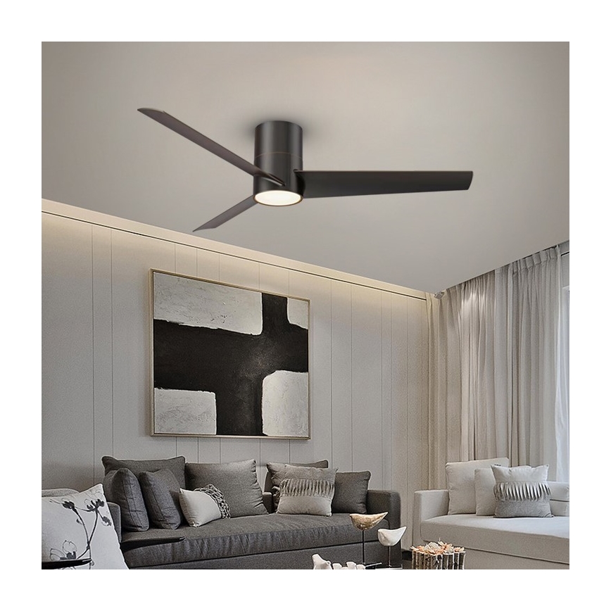 Immax NEO 07135-B - LED Ściemnialny wentylator sufitowy FRESH LED/18W/230V Wi-Fi Tuya czarny + pilot zdalnego sterowania