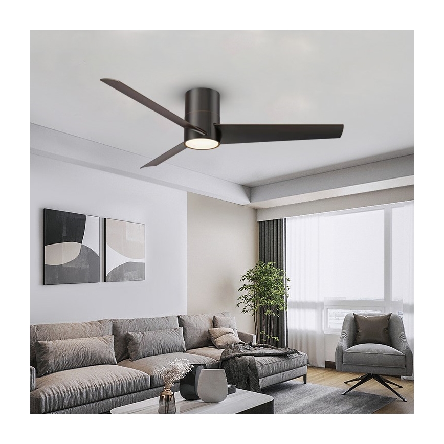 Immax NEO 07135-B - LED Ściemnialny wentylator sufitowy FRESH LED/18W/230V Wi-Fi Tuya czarny + pilot zdalnego sterowania