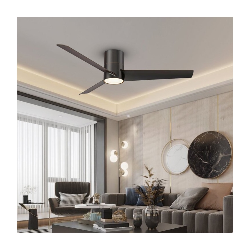 Immax NEO 07135-B - LED Ściemnialny wentylator sufitowy FRESH LED/18W/230V Wi-Fi Tuya czarny + pilot zdalnego sterowania