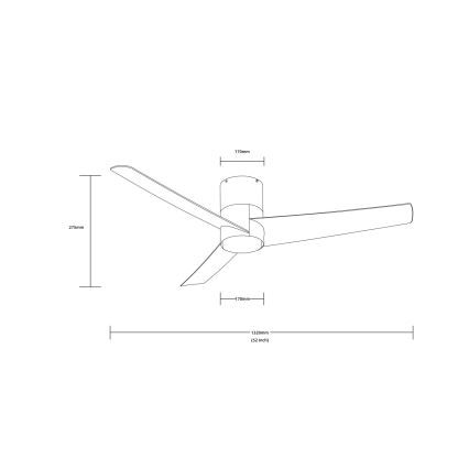 Immax NEO 07135-B - LED Ściemnialny wentylator sufitowy FRESH LED/18W/230V Wi-Fi Tuya czarny + pilot zdalnego sterowania