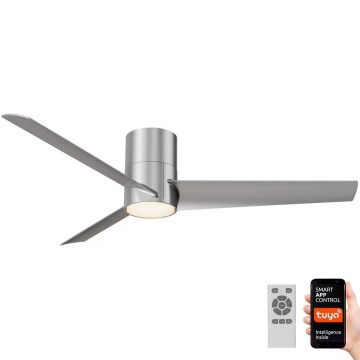 Immax NEO 07135-S - LED Ściemnialny wentylator sufitowy FRESH LED/18W/230V Wi-Fi Tuya matowy chrom + zdalne sterowanie