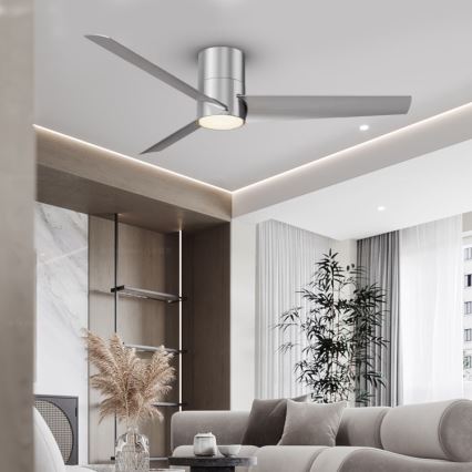 Immax NEO 07135-S - LED Ściemnialny wentylator sufitowy FRESH LED/18W/230V Wi-Fi Tuya matowy chrom + zdalne sterowanie