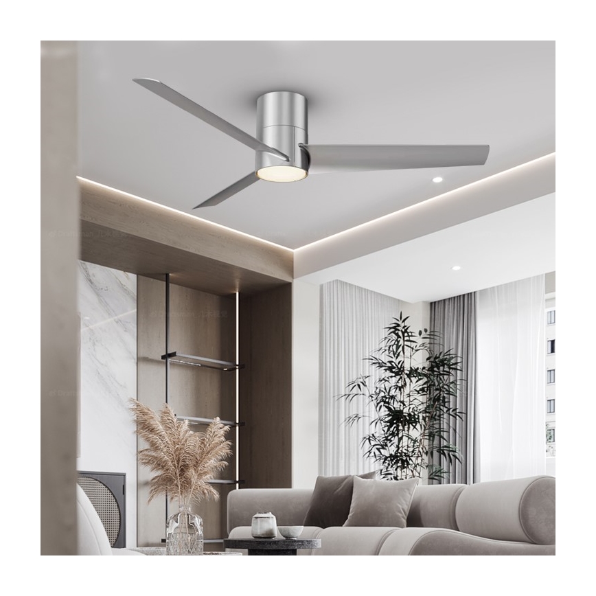Immax NEO 07135-S - LED Ściemnialny wentylator sufitowy FRESH LED/18W/230V Wi-Fi Tuya matowy chrom + zdalne sterowanie