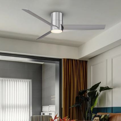 Immax NEO 07135-S - LED Ściemnialny wentylator sufitowy FRESH LED/18W/230V Wi-Fi Tuya matowy chrom + zdalne sterowanie
