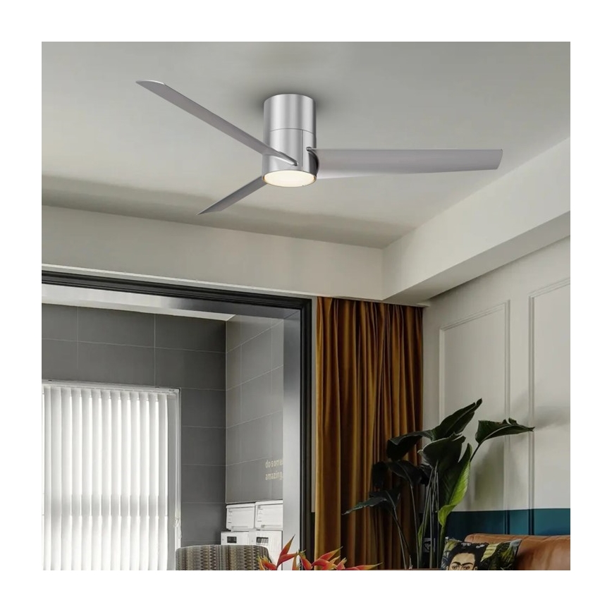 Immax NEO 07135-S - LED Ściemnialny wentylator sufitowy FRESH LED/18W/230V Wi-Fi Tuya matowy chrom + zdalne sterowanie