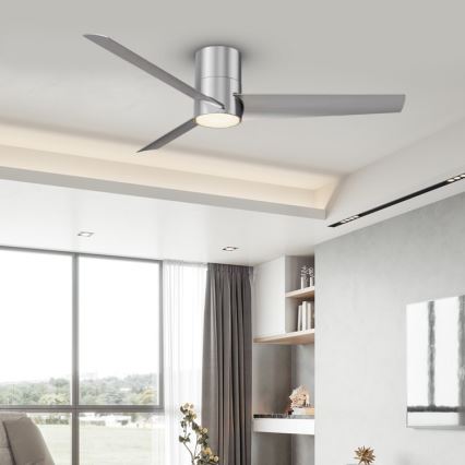 Immax NEO 07135-S - LED Ściemnialny wentylator sufitowy FRESH LED/18W/230V Wi-Fi Tuya matowy chrom + zdalne sterowanie