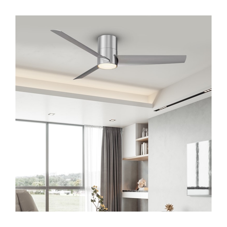 Immax NEO 07135-S - LED Ściemnialny wentylator sufitowy FRESH LED/18W/230V Wi-Fi Tuya matowy chrom + zdalne sterowanie