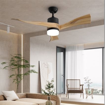 Immax NEO 07136-B - LED Ściemnialny wentylator sufitowy SOFISTICADO LED/18W/230V dąb Wi-Fi Tuya + pilot zdalnego sterowania