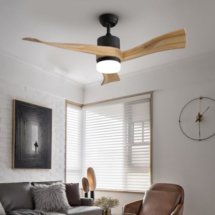 Immax NEO 07136-B - LED Ściemnialny wentylator sufitowy SOFISTICADO LED/18W/230V dąb Wi-Fi Tuya + pilot zdalnego sterowania