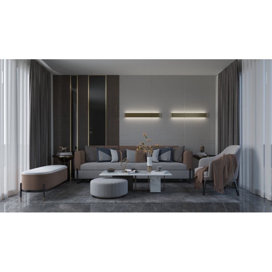 Immax NEO 07137-G - LED SMART Kinkiet ściemnialny LINEA złoty LED/40W/230V + pilot zdalnego sterowania 76 cm Tuya ZigBee