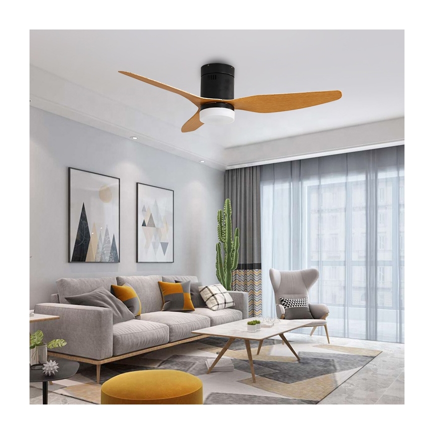 Immax NEO 07142-B - LED Wentylator sufitowy NEO LITE FRESCO LED/18W/230V Tuya Wi-Fi czarny/drewno + pilot