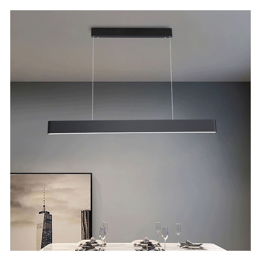 Immax NEO 07157-B120X - LED RGB+CCT Ściemnialny żyrandol na lince MILANO LED/40W/230V Tuya black