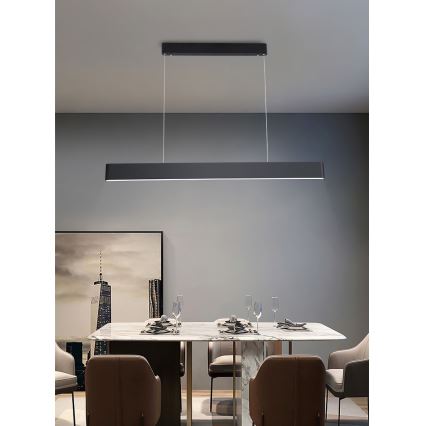 Immax NEO 07157-B120X - LED RGB+CCT Ściemnialny żyrandol na lince MILANO LED/40W/230V Tuya black