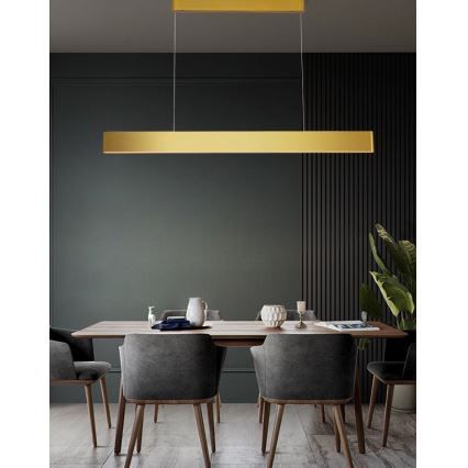 Immax NEO 07157-G120X - LED RGB+CCTW Ściemnialny żyrandol na lince MILANO LED/40W/230V Tuya złoty