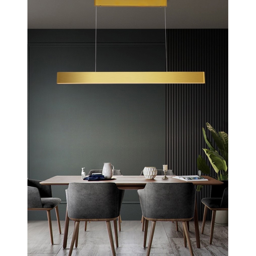 Immax NEO 07157-G120X - LED RGB+CCTW Ściemnialny żyrandol na lince MILANO LED/40W/230V Tuya złoty