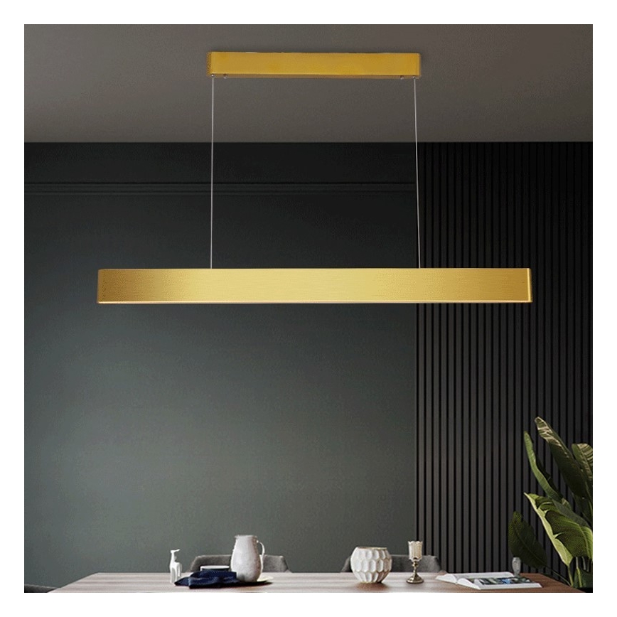 Immax NEO 07157-G120X - LED RGB+CCTW Ściemnialny żyrandol na lince MILANO LED/40W/230V Tuya złoty