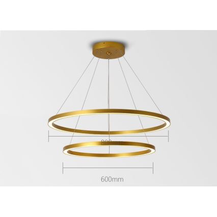 Immax NEO 07159-G80-60 - LED Ściemnialny żyrandol na lince FINO LED/93W/230V Tuya złoty + pilot