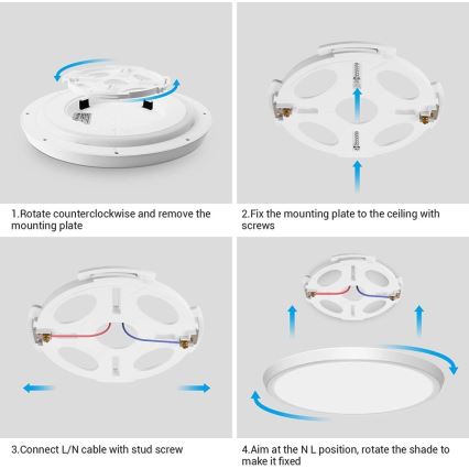 Immax NEO 07164-40 - LED RGB+CCT Plafon ściemnialny NEO LITE TUDO LED/50W/230V Wi-Fi Tuya +pilot