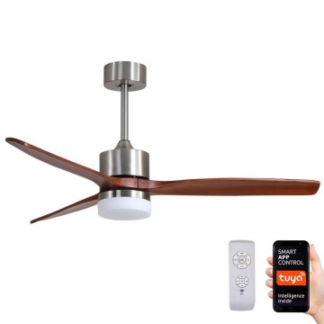 Immax NEO 07165-S - Wentylator sufitowy LED ELEGANTE LED/18W/230V dąb Wi-Fi Tuya + pilot zdalnego sterowania